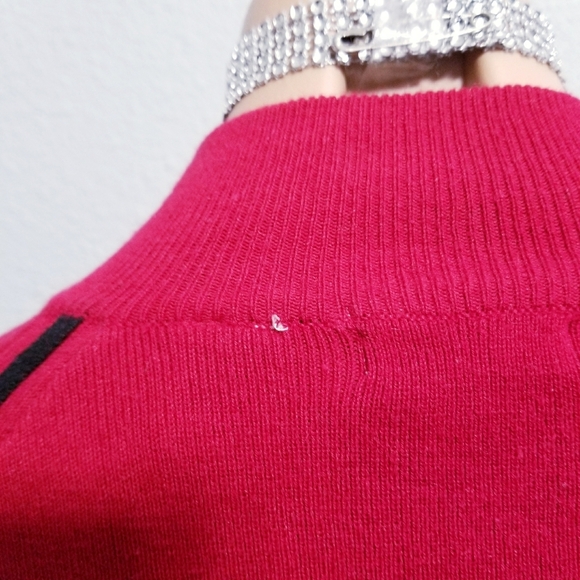 Vintage 90's 2000's Y2k red zipper club shirt top blouse LARGE - Picture 7 of 7